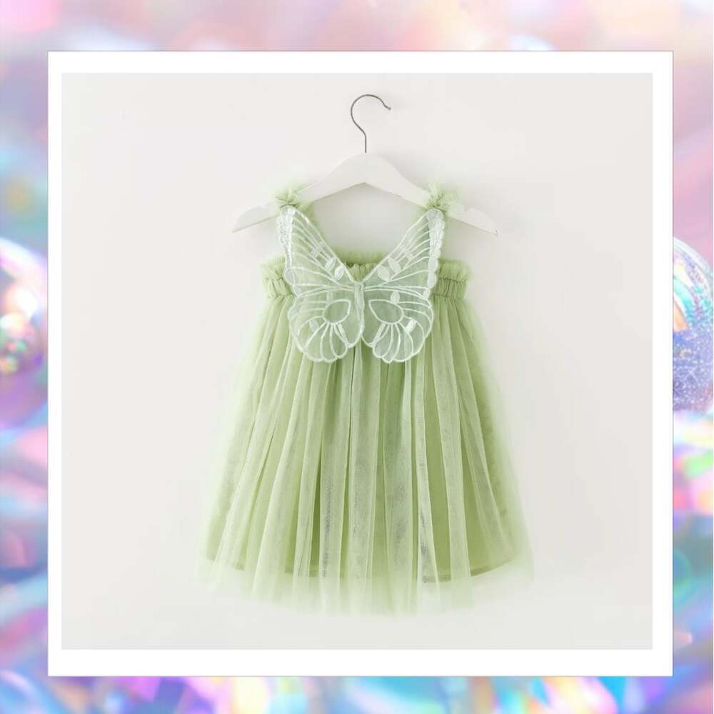 Girl Fairy/Butterfly Green Dress Size 5/6 New - Picture 3 of 7